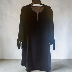 Donna Ricco New York Black Shift Dress Tie Sleeve Details Party Wedding Guest